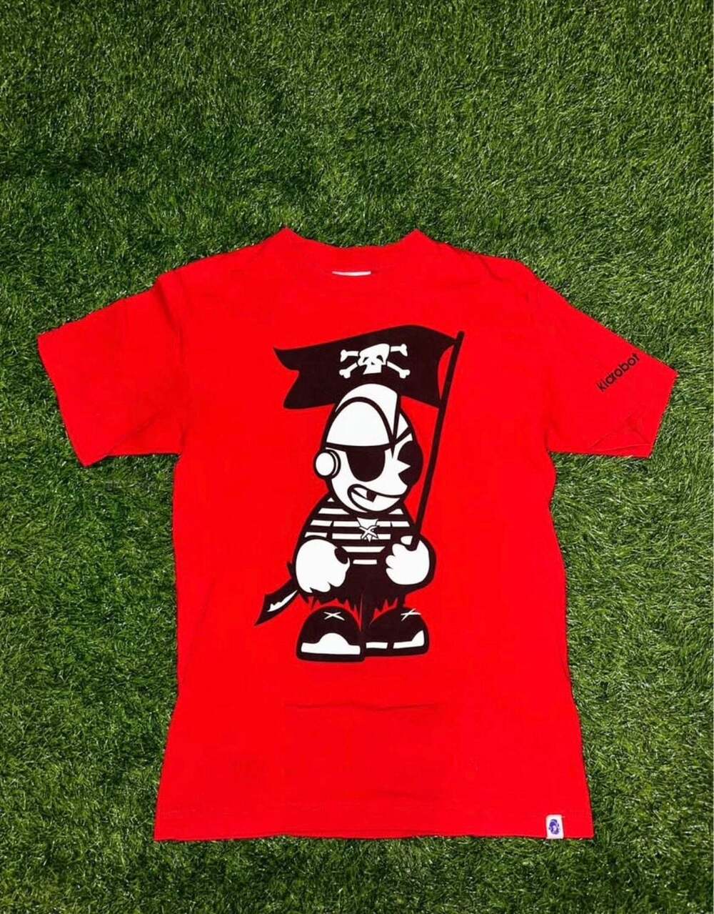 Kidrobot Red Graphic T-Shirt Pirate Character Size S